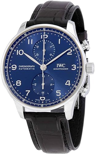 luxury watch brands 8. IWC Portuguese Chronograph Automatic Blue Dial Men's Watch IW371606